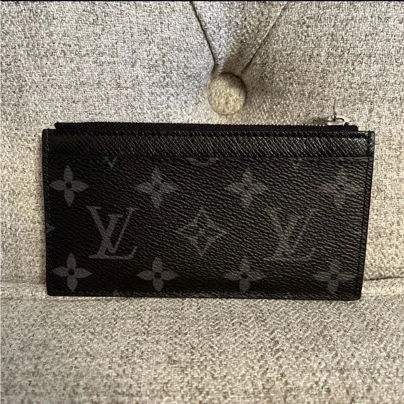 Authentic Louis Vuitton Coin Card Case Taigarama Black Monogram - Picture 2 of 5